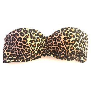 cheetah bandeau bikini top